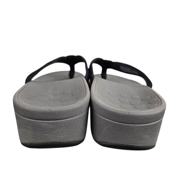 Vionic High Tide Foil Flip Flop Thong Sandals TVW4895 Black Silver Sz 8 - Picture 11 of 16